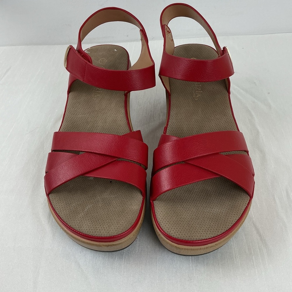 Spring Step Patrizia Red Wedge Sandals - Picture 3 of 9
